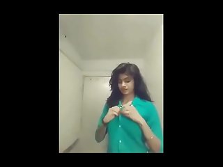 Beautiful desi girl stripping her dress naked (Full Video
