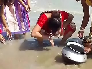 Beautiful Indian Girl Catch Fish